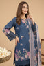 Blue 3 Piece Unstitched Premium Printed Lawn