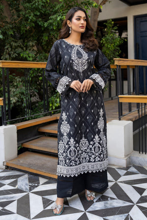 2 Piece Black Unstitched Naps Khaddar - SafaNoor