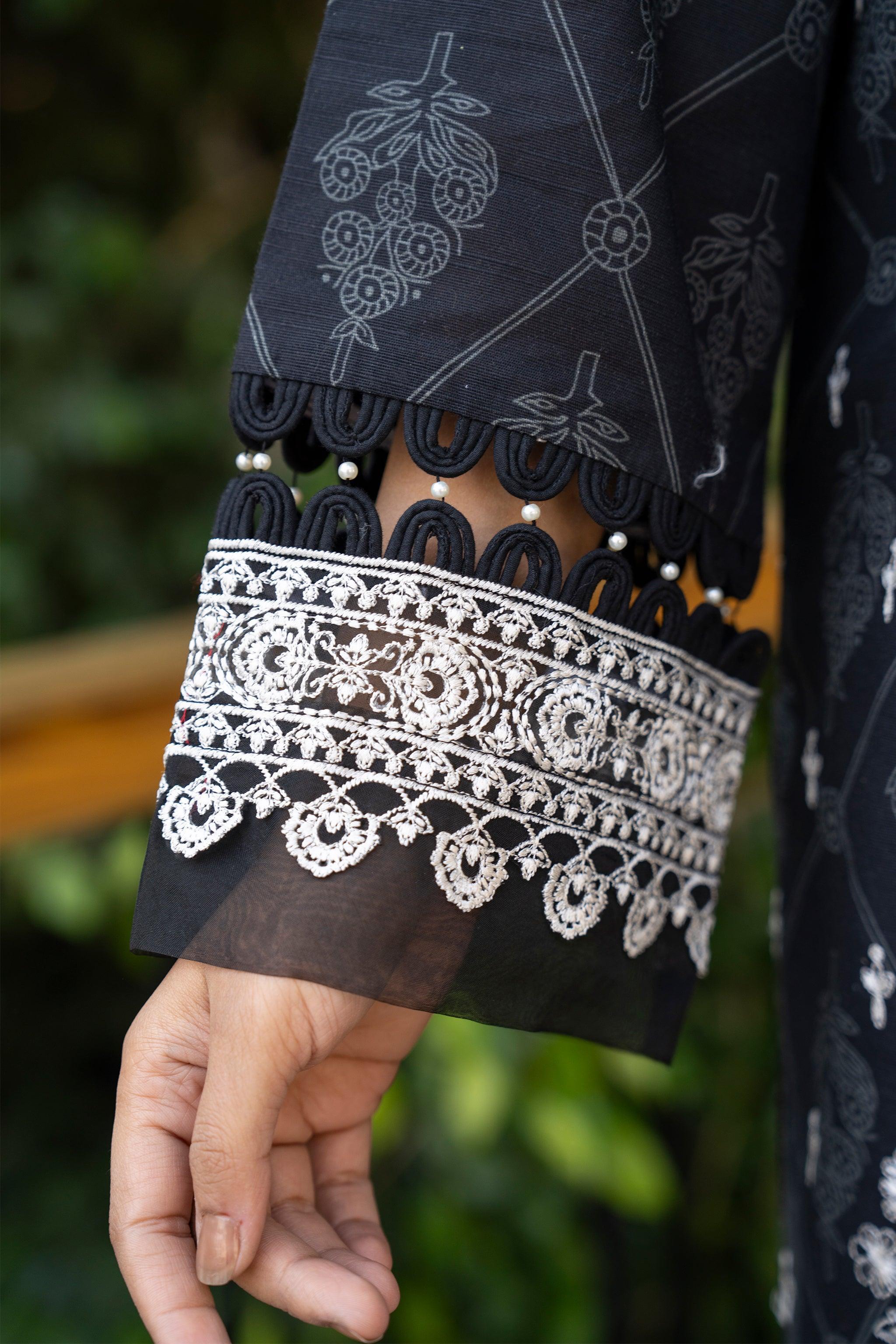 2 Piece Black Unstitched Naps Khaddar - SafaNoor