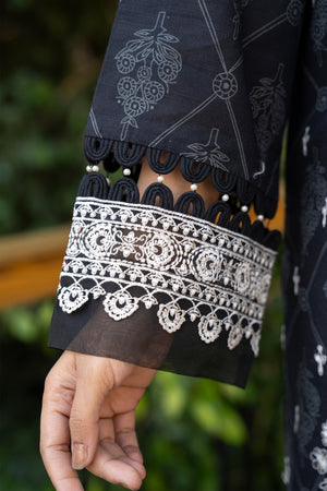 2 Piece Black Unstitched Naps Khaddar - SafaNoor