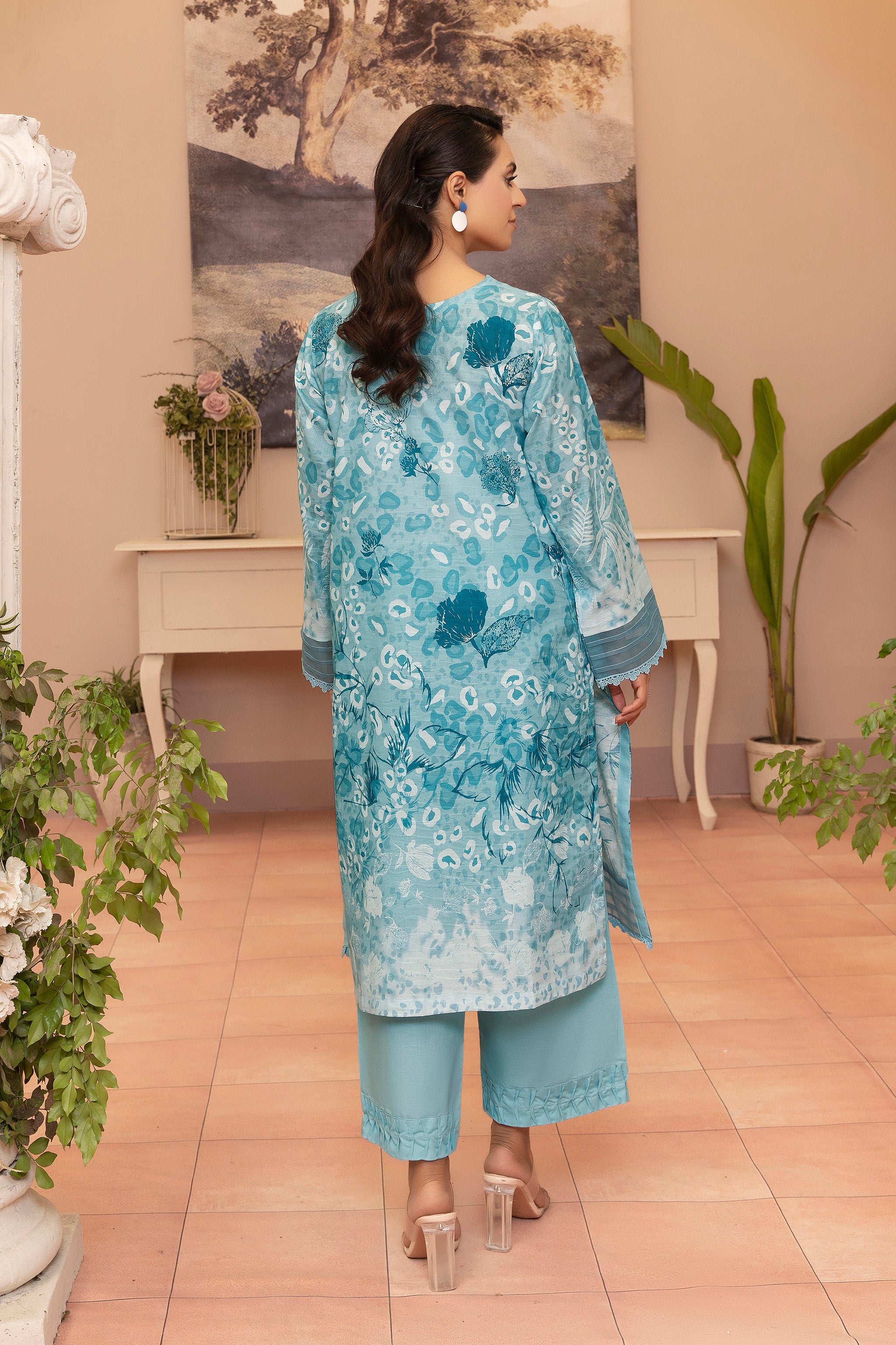 2 Piece Blue Unstitched Embroidered Lawn - (Vol-37/06)2P-S-25-D11 - SAFANOOR