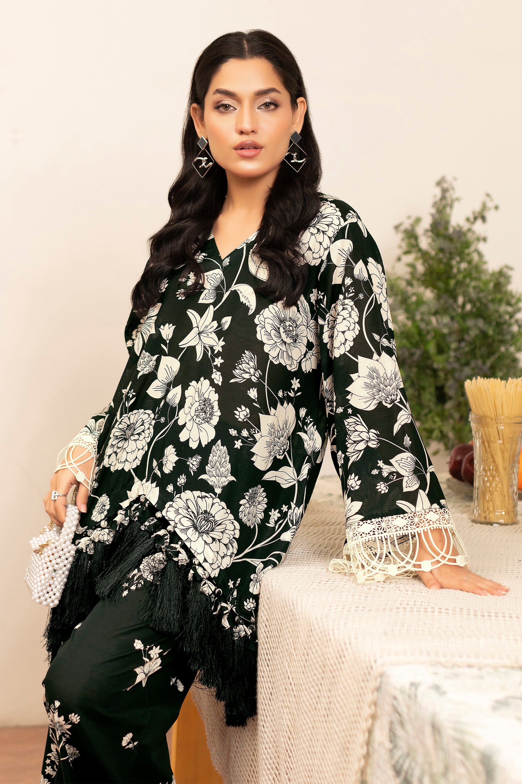 2 Piece Chic Black Unstitched Self Jacquard Lawn - (Vol-38/04)2P-S-25-D3 - SAFANOOR