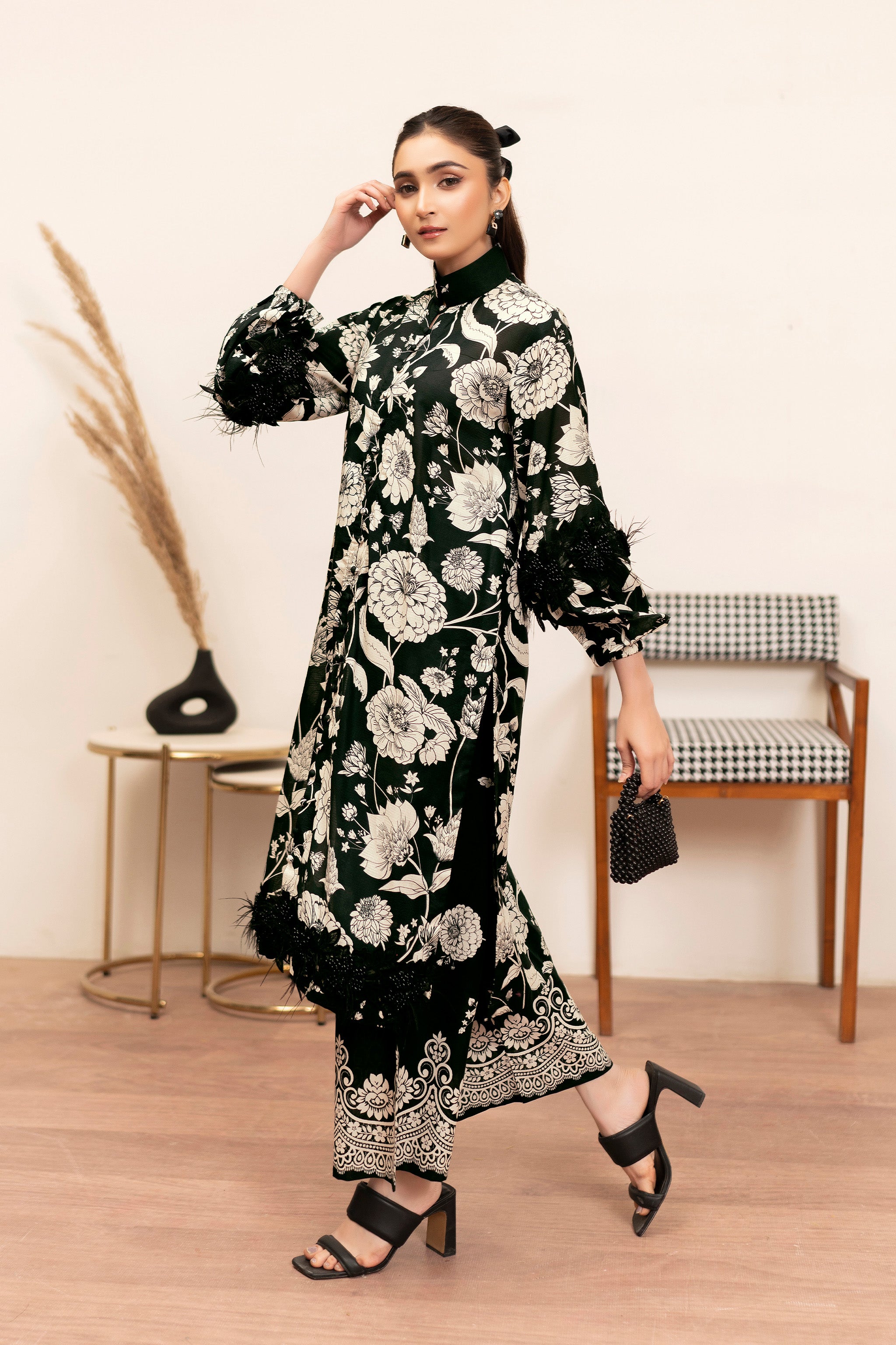 2 Piece Chic Black Unstitched Self Jacquard Lawn - (Vol-38/04)2P-S-25-D3 - SAFANOOR