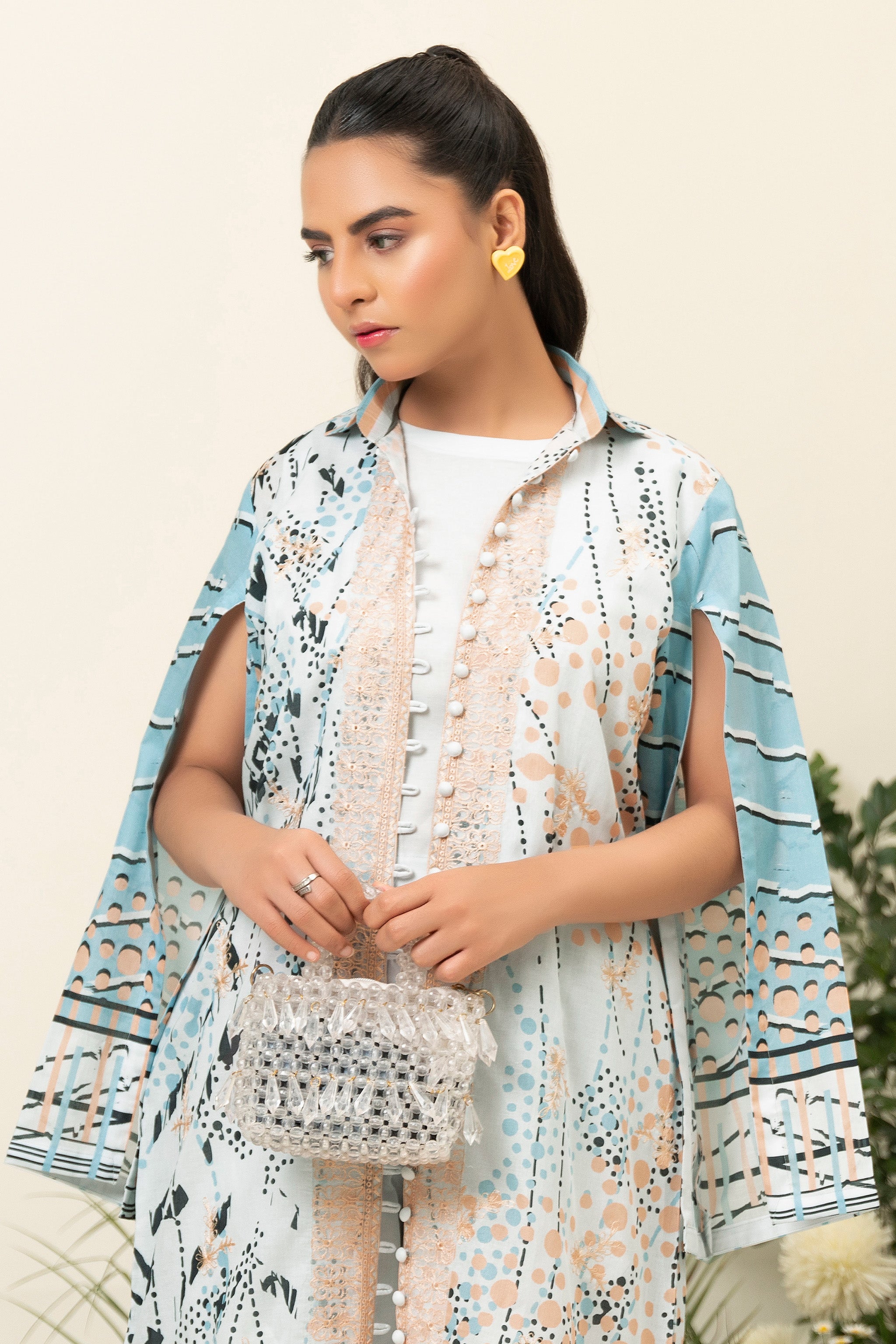 2 Piece Cyan Unstitched Embroidered Lawn - (Vol-39/14)2P-S-25-D10 - SAFANOOR Main image