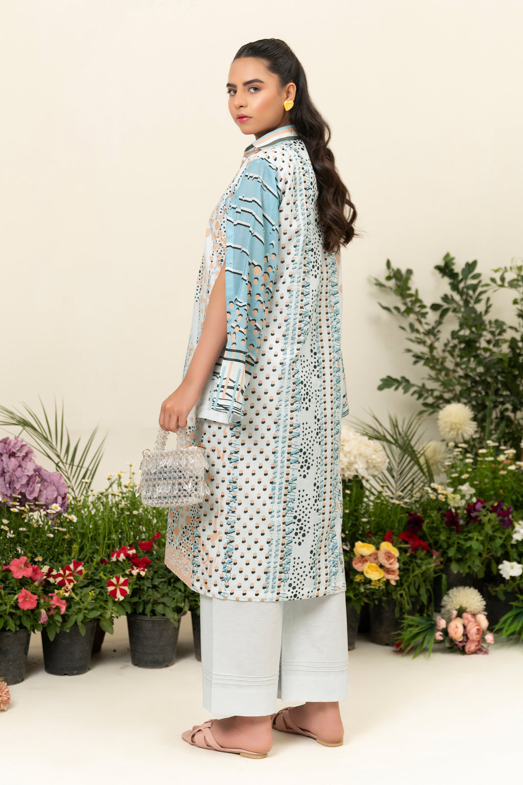 2 Piece Cyan Unstitched Embroidered Lawn - (Vol-39/14)2P-S-25-D10 - SAFANOOR