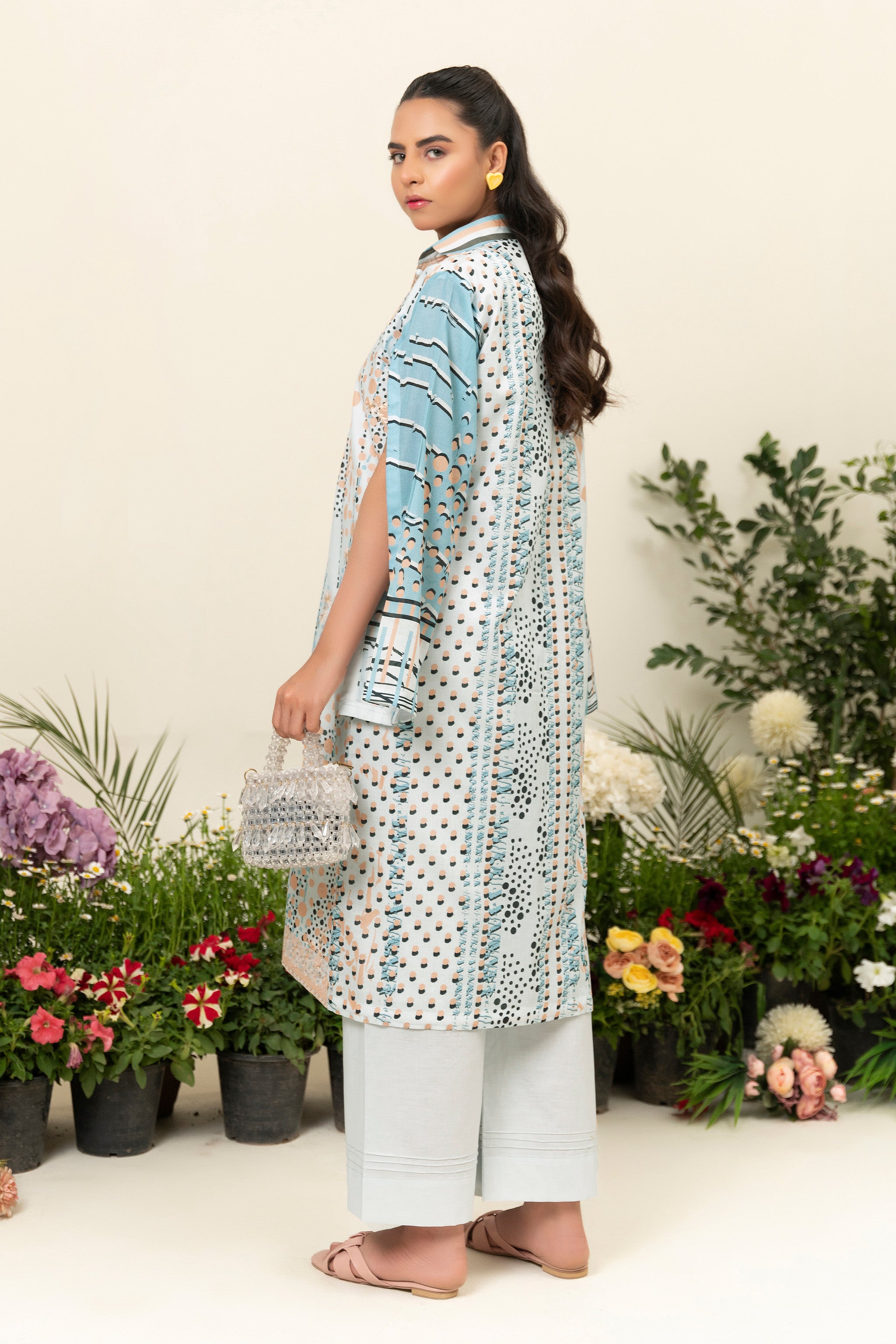 2 Piece Cyan Unstitched Embroidered Lawn - (Vol-39/14)2P-S-25-D10 - SAFANOOR
