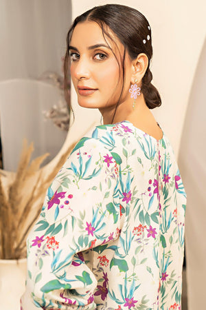 2 Piece White Embroidered Cotton Unstitched - SafaNoor