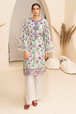 2 Piece White Embroidered Cotton Unstitched - SafaNoor