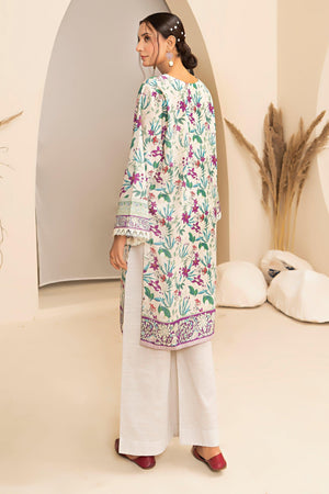 2 Piece White Embroidered Cotton Unstitched - SafaNoor