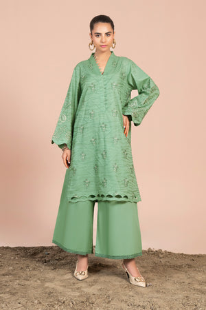 2 Piece Green Unstitched Embroidered Lawn - (Vol-40/04)2P-S-25-D-2 - SAFANOOR