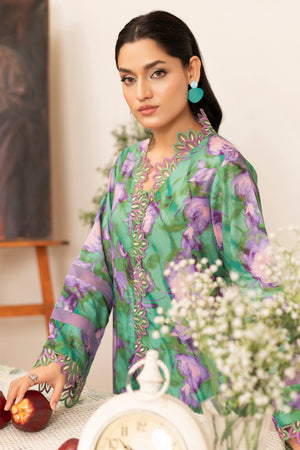 2 Piece Green Unstitched Self Jacquard Lawn - (Vol-38/04)2P-S-25-D1 - SAFANOOR