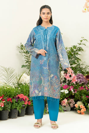 2 Piece Iris Blue Unstitched Embroidered Lawn - (Vol-39/14)2P-S-25-D9 - SAFANOOR