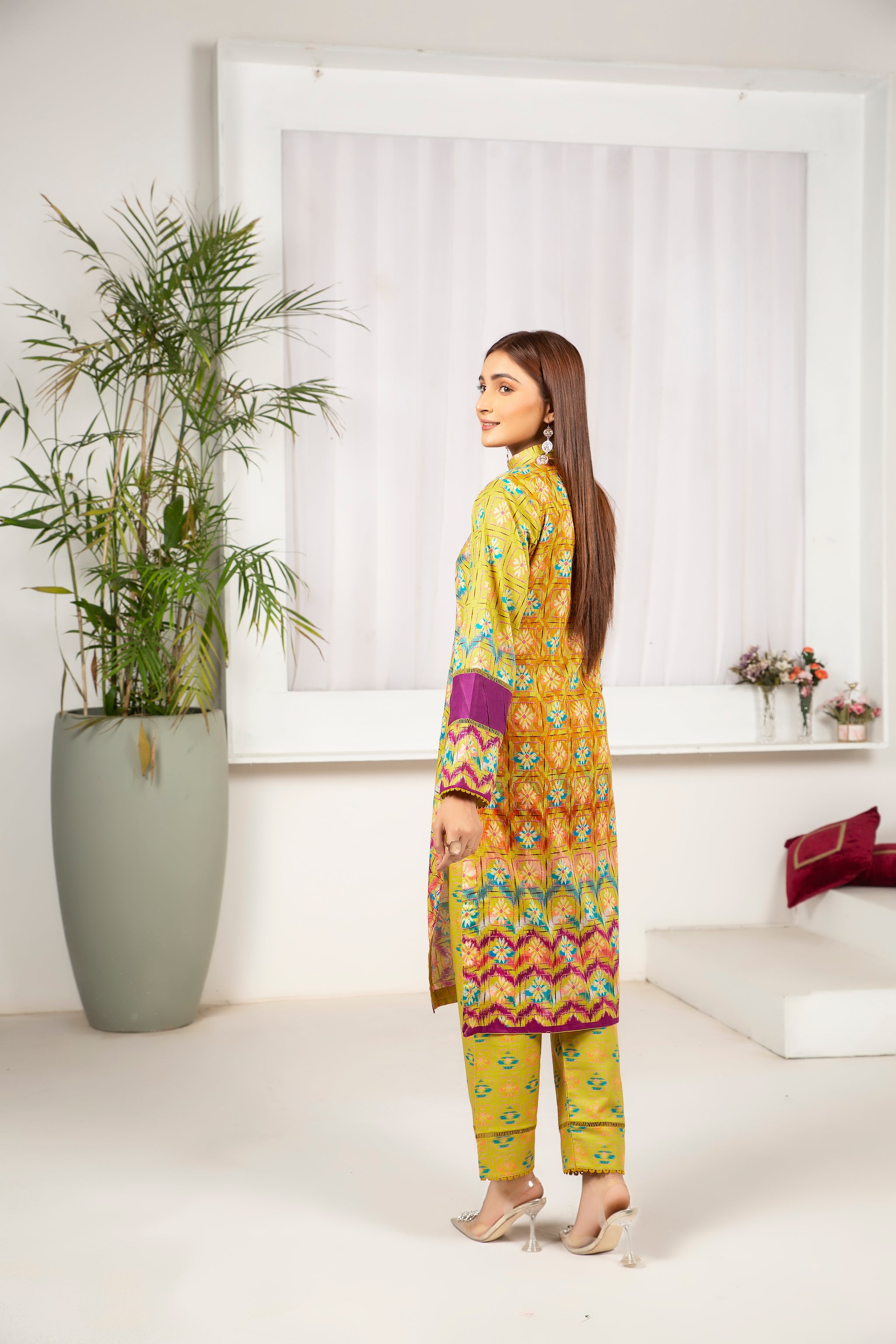 2 Piece Lemon Unstitched Digital Printed Lawn - (Vol-24/09)2P-S-24-D-3 - SAFANOOR