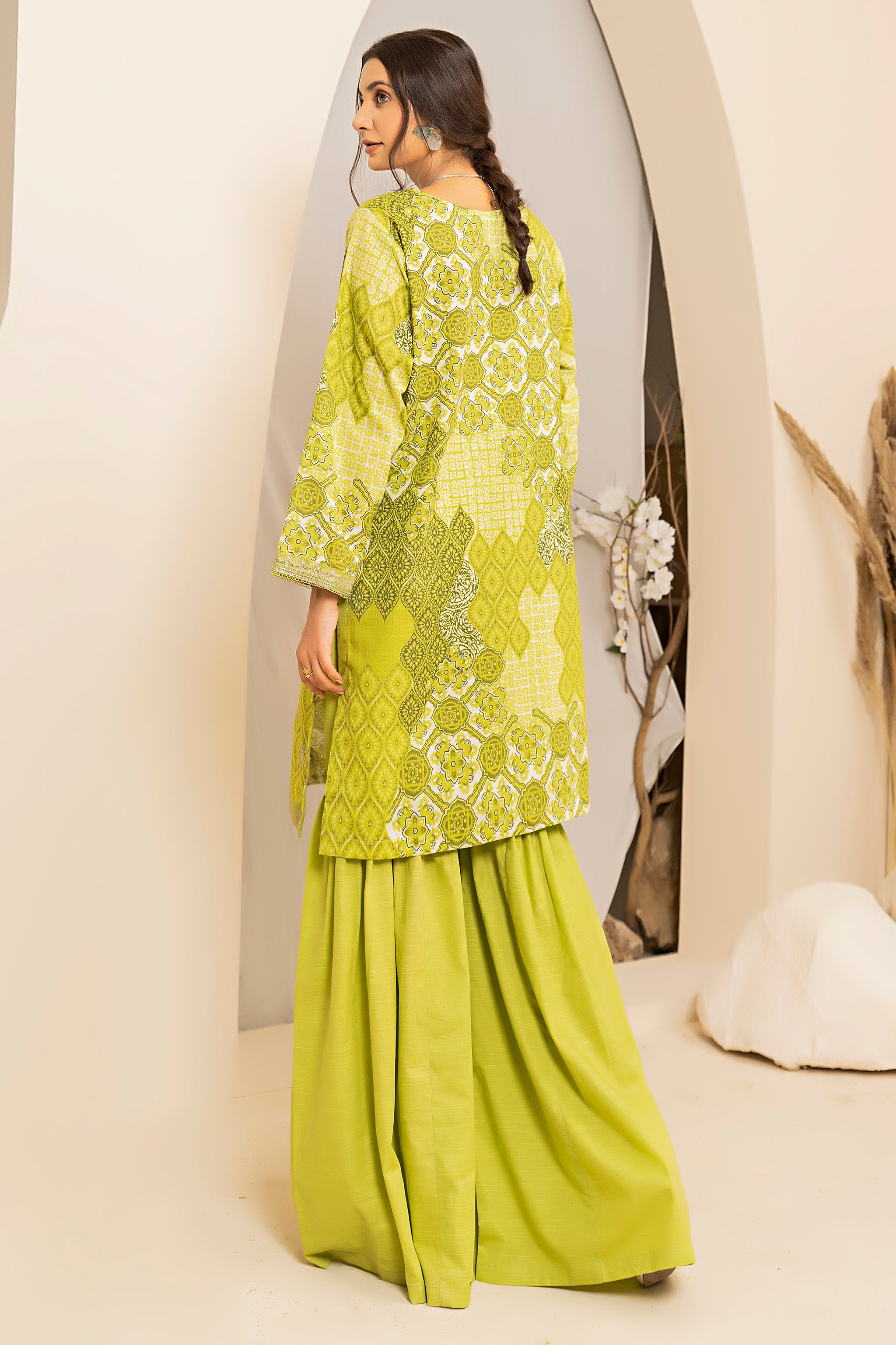 2 Piece Light Green Embroidered Cotton Unstitched - (Vol-27/01)2P-W-24-D-3 - SAFANOOR