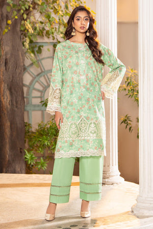 2 Piece Mint Green Unstitched Naps Khaddar - SafaNoor