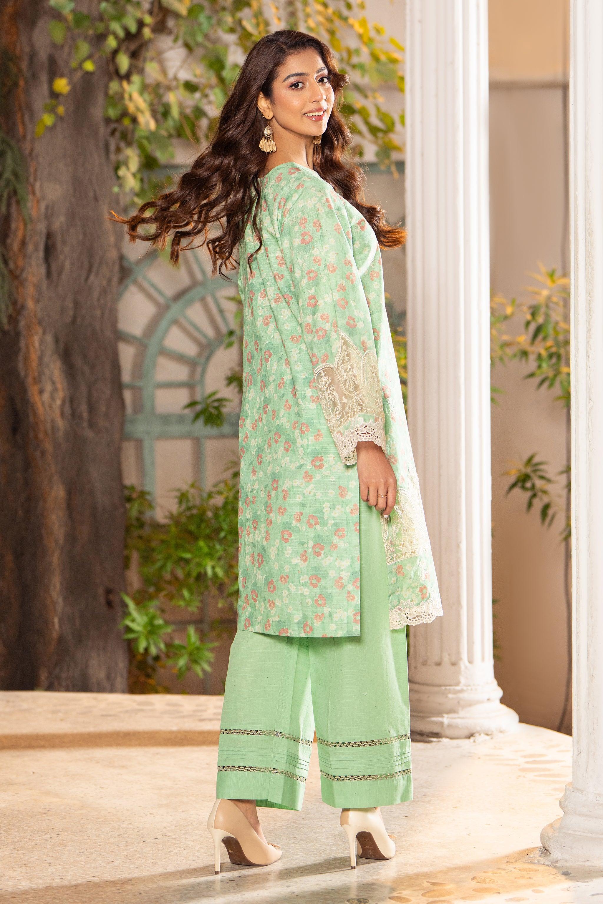 2 Piece Mint Green Unstitched Naps Khaddar - (Vol-31/07/08)2P-W-24-D3 - SAFANOOR