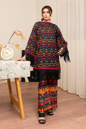 2 Piece Multi Black Unstitched Self Jacquard Lawn - (Vol-38/04)2P-S-25-D5 - SAFANOOR