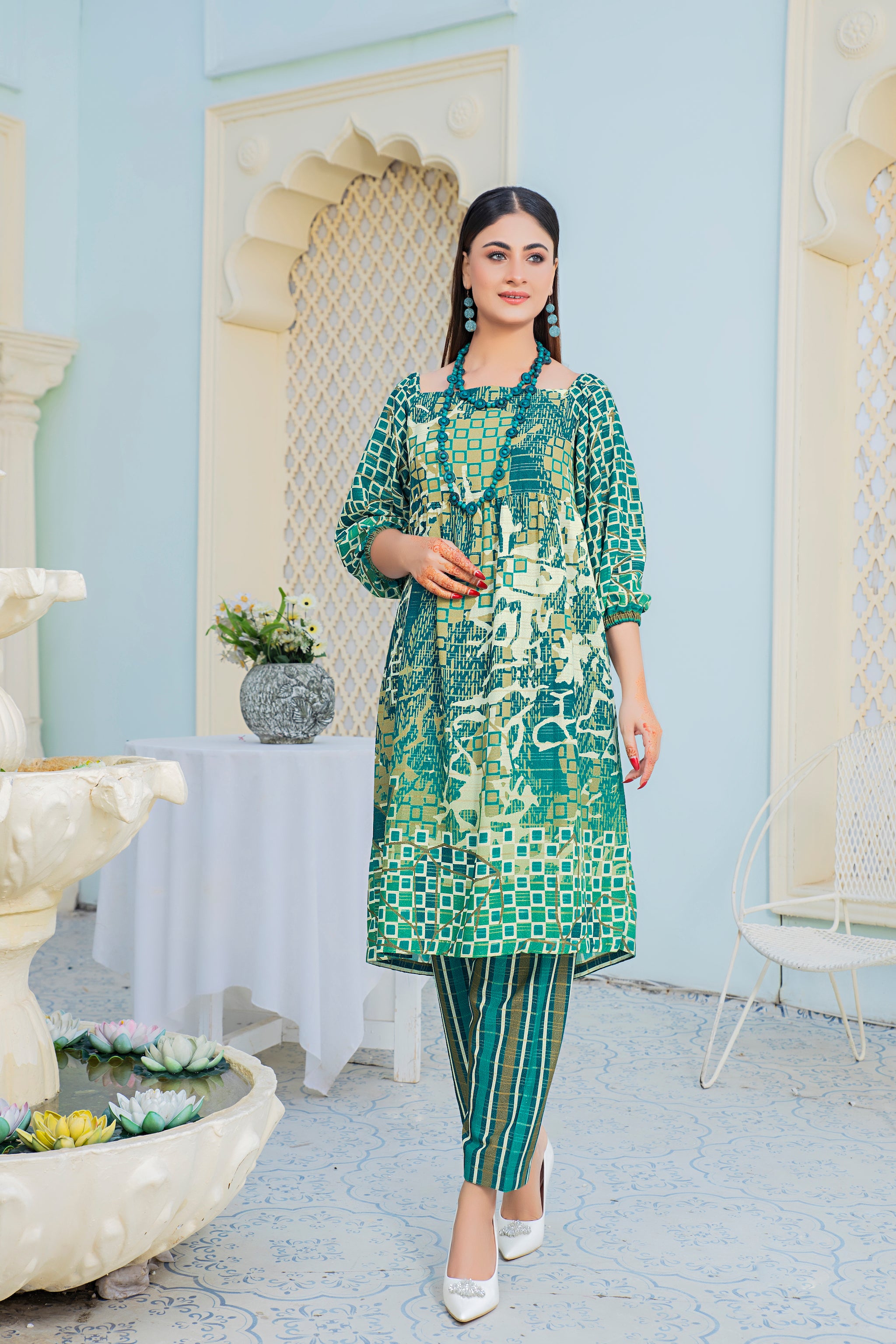 2 Piece Multi Green Strip Karandi Unstitched - (Vol-20/05)2P-W-23-D9 - SAFANOOR