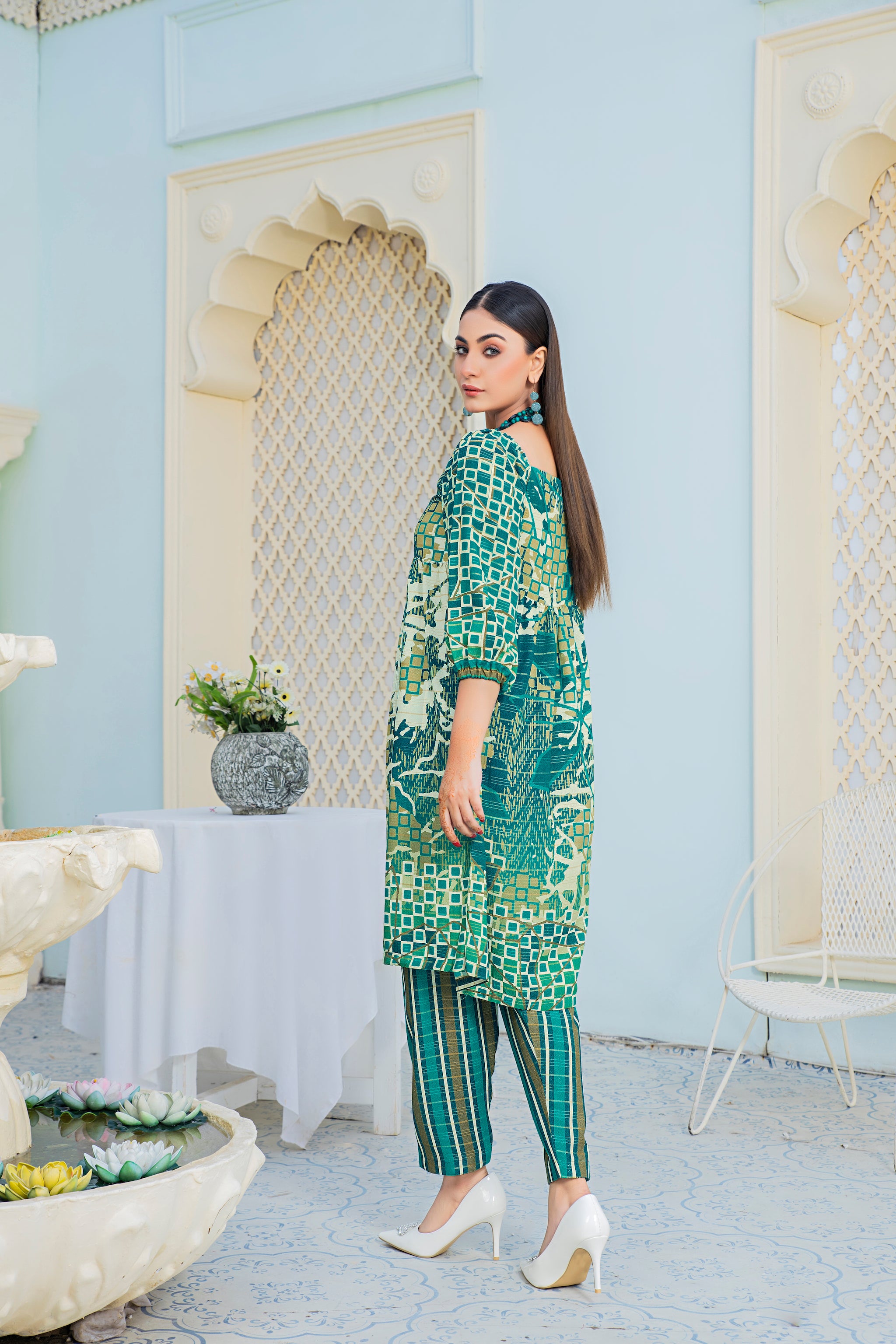 2 Piece Multi Green Strip Karandi Unstitched - (Vol-20/05)2P-W-23-D9 - SAFANOOR