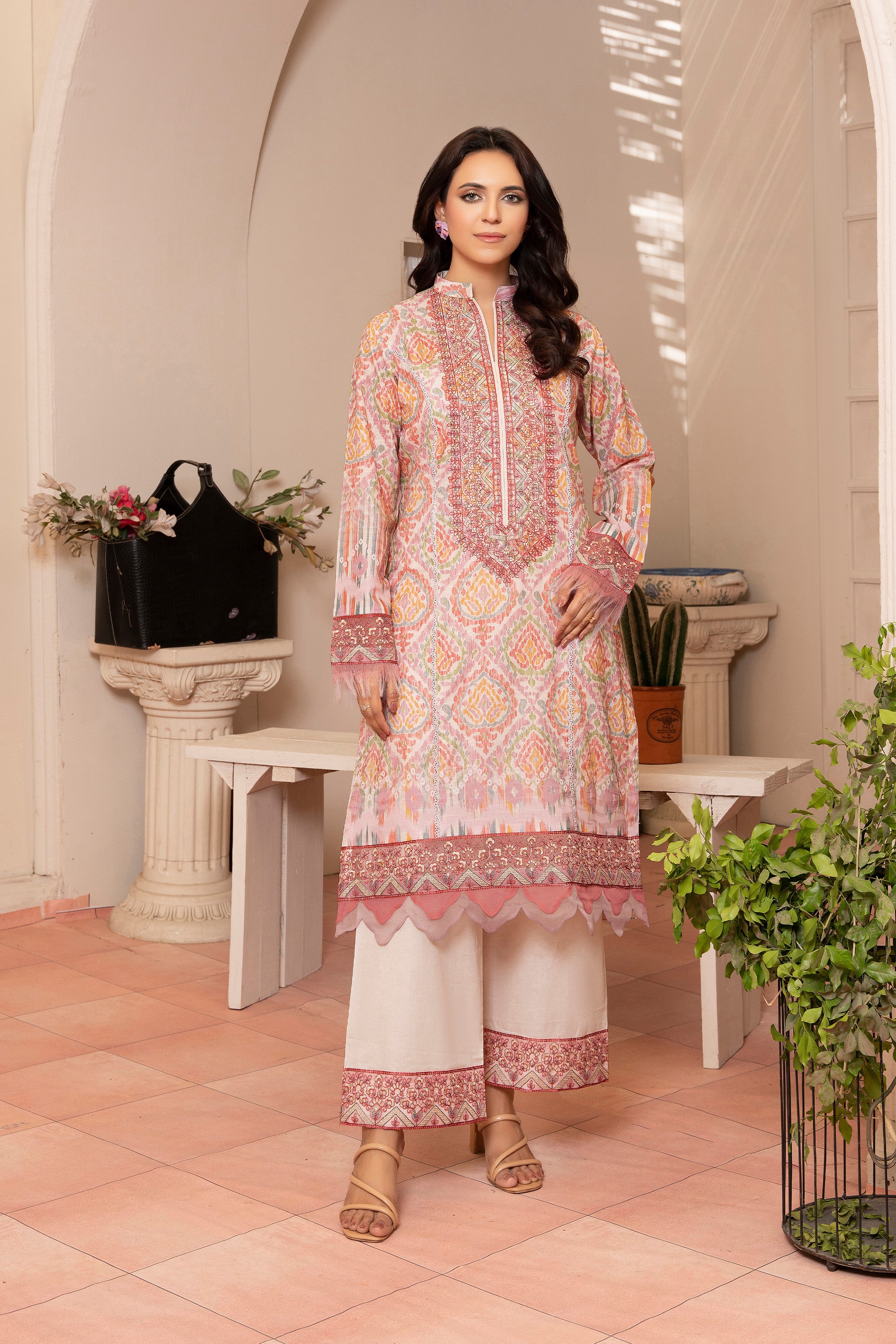 2 Piece Multi Pink Unstitched Embroidered Lawn - (Vol-37/06)2P-S-25-D4 - SAFANOOR
