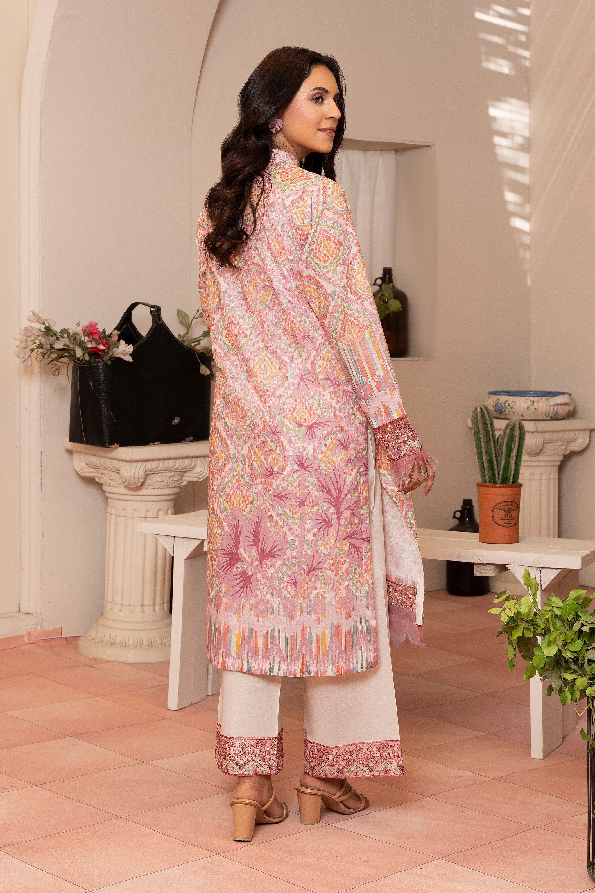 2 Piece Multi Pink Unstitched Embroidered Lawn - (Vol-37/06)2P-S-25-D4 - SAFANOOR