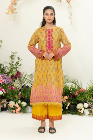 2 Piece Mustard Unstitched Embroidered Lawn - (Vol-39/14)2P-S-25-D2 - SAFANOOR