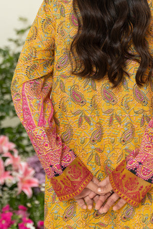 2 Piece Mustard Unstitched Embroidered Lawn - (Vol-39/14)2P-S-25-D2 - SAFANOOR
