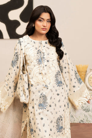 2 Piece Off White Unstitched Self Jacquard Lawn - (Vol-38/04)2P-S-25-D12 - SAFANOOR