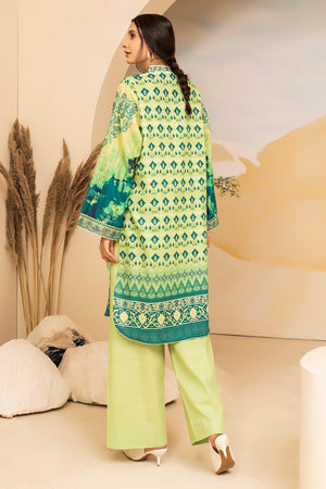 2 Piece Green Embroidered Cotton Unstitched - SafaNoor