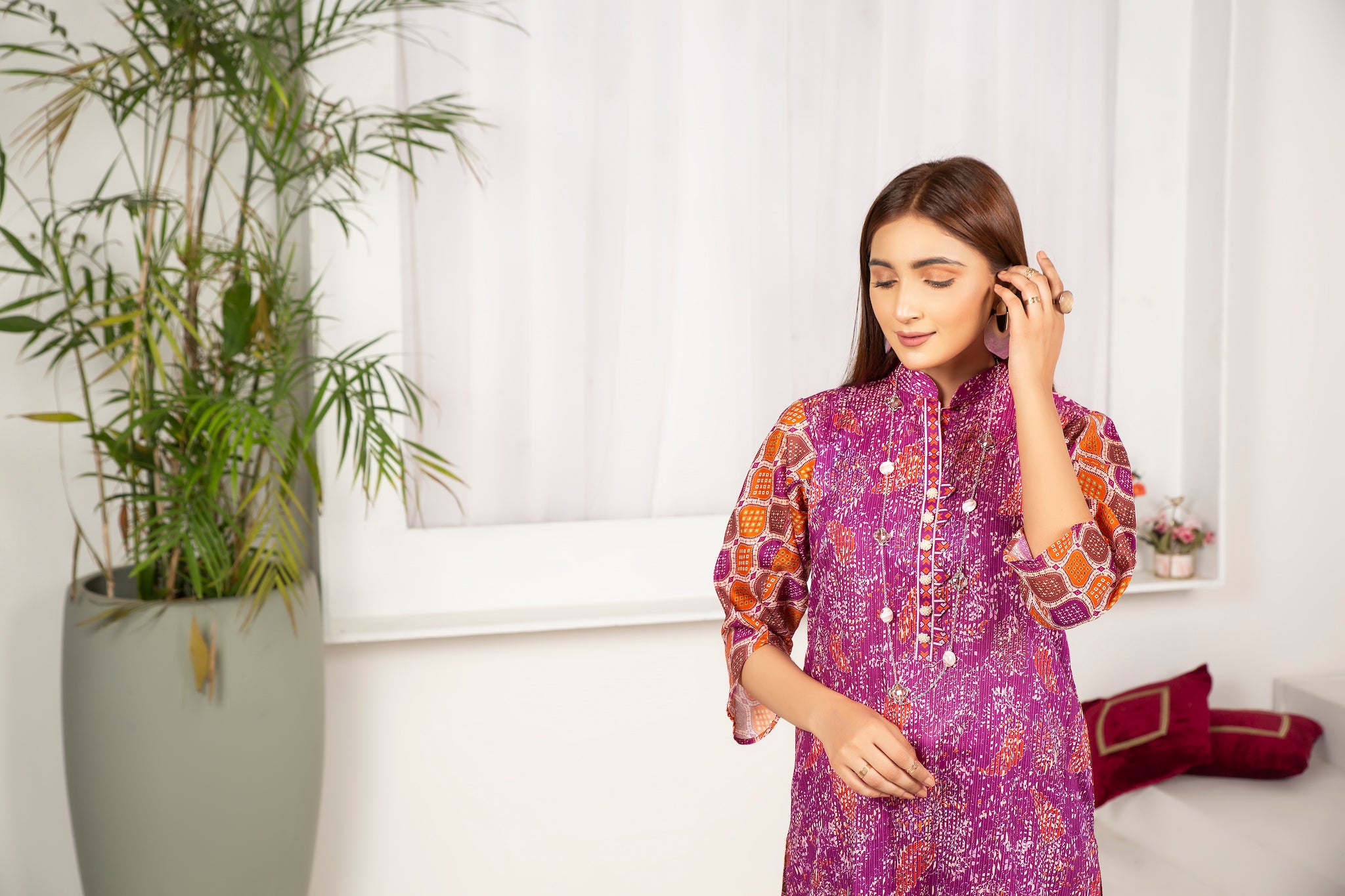 2 Piece Purple Unstitched Digital Printed Lawn - (Vol-24/09)2P-S-24-D-2 - SAFANOOR