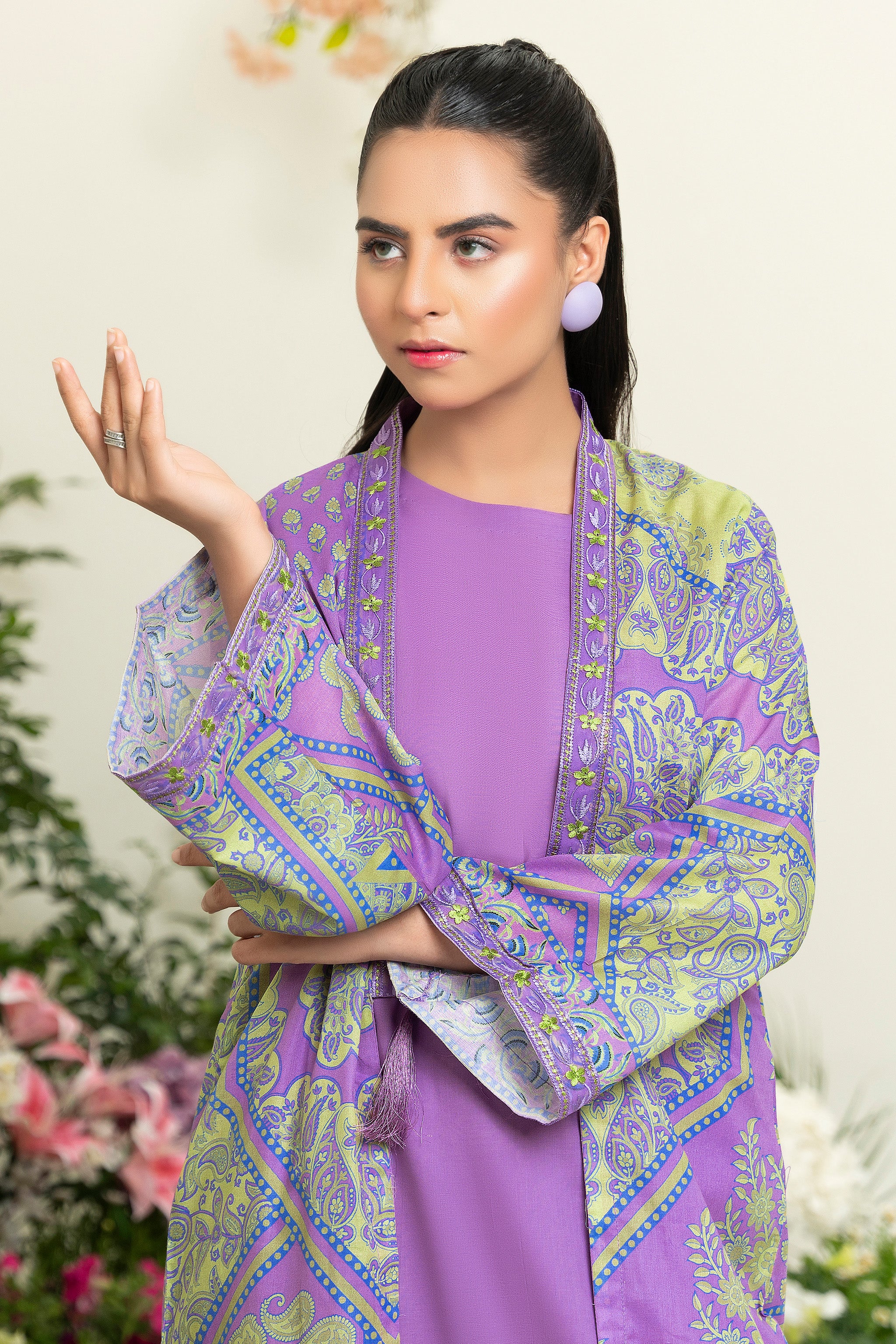 2 Piece Purple Unstitched Embroidered Lawn - (Vol-39/14)2P-S-25-D5 - SAFANOOR
