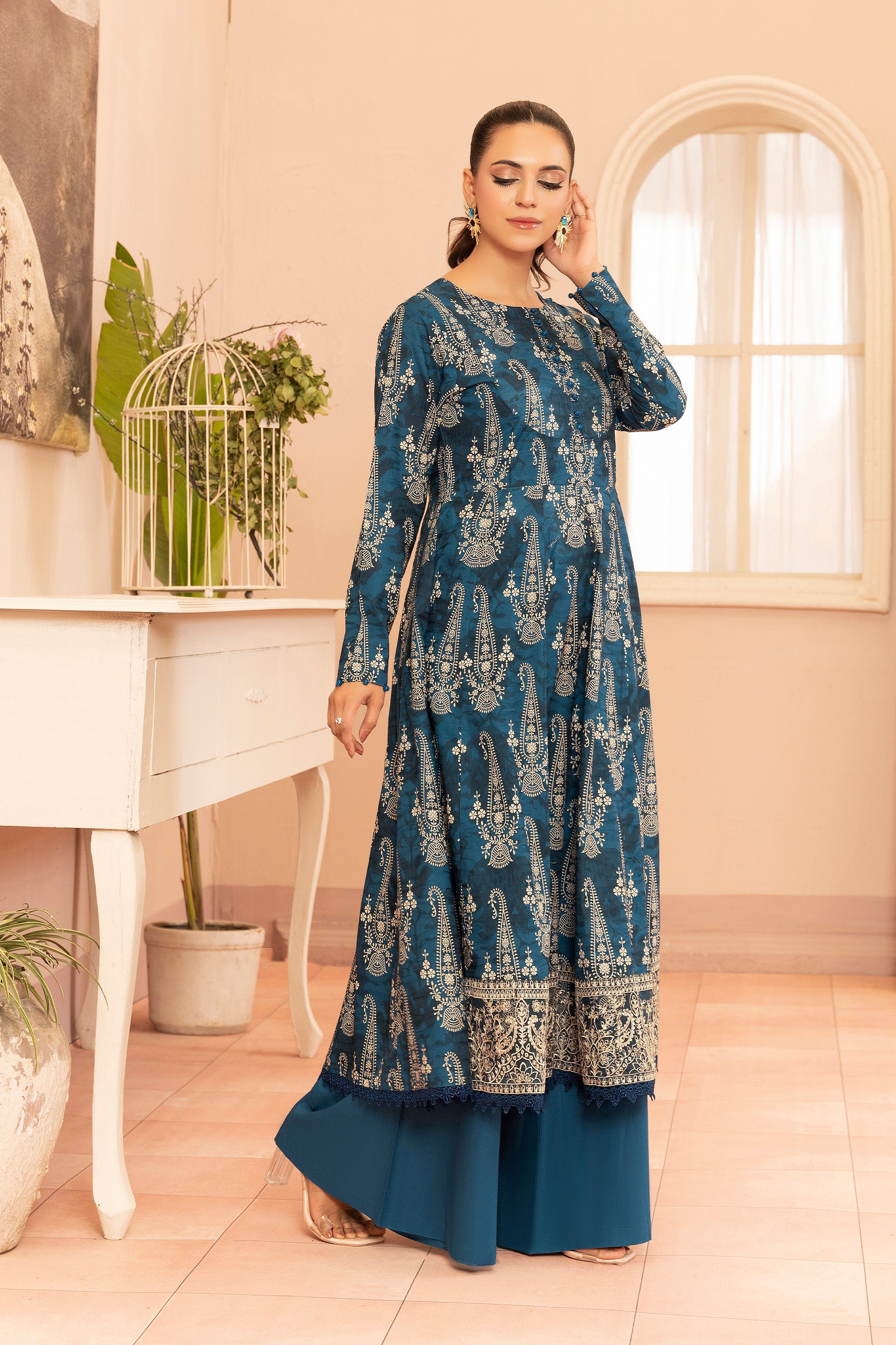 2 Piece Sea Green Unstitched Embroidered Lawn - (Vol-37/06)2P-S-25-D2 - SAFANOOR