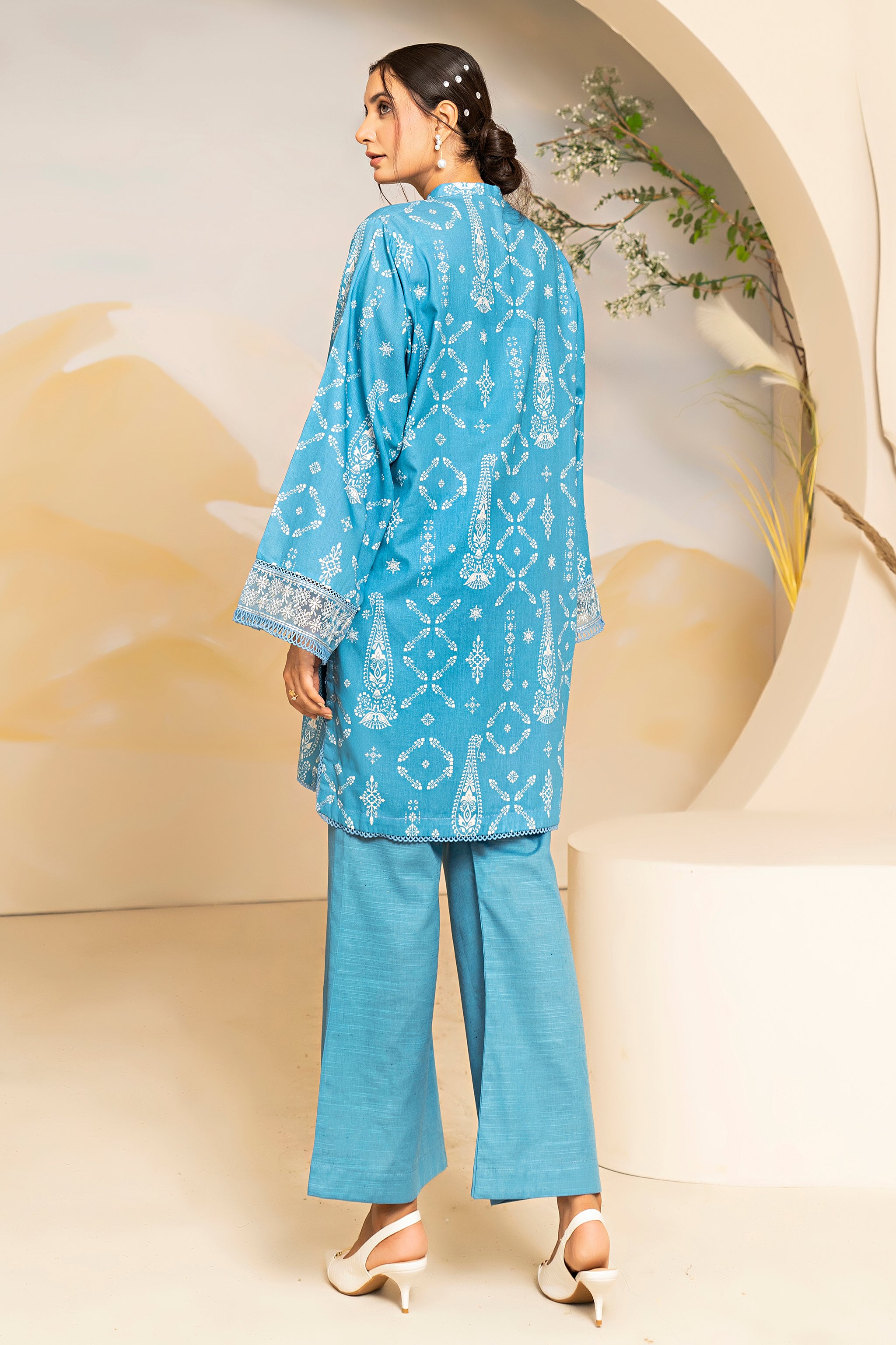 2 Piece Sky Blue Embroidered Cotton Unstitched - (Vol-27/01)2P-W-24-D-1 - SAFANOOR