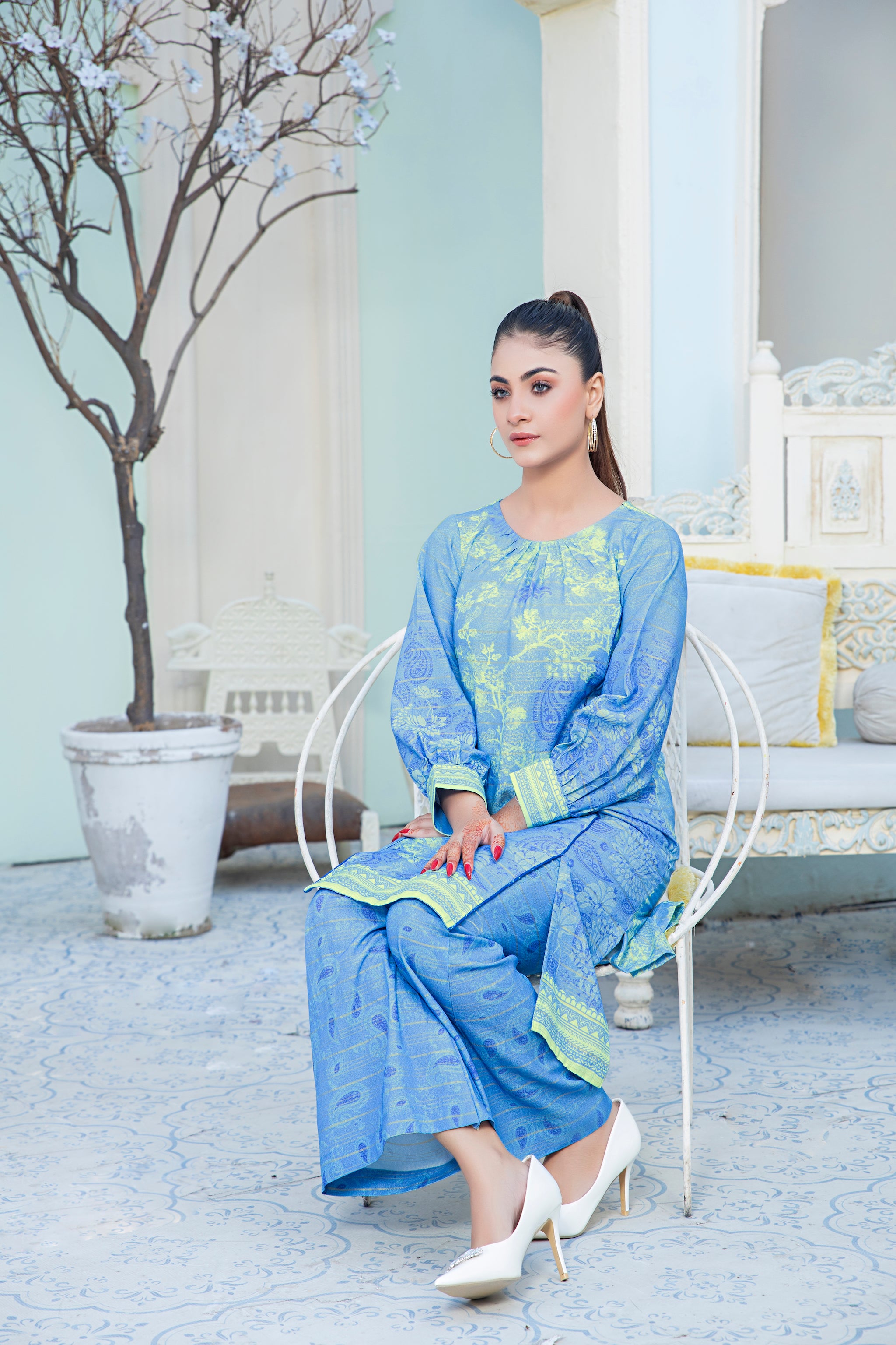 2 Piece Sky Blue Strip Karandi Unstitched - (Vol-20/05)2P-W-23-D10 - SAFANOOR