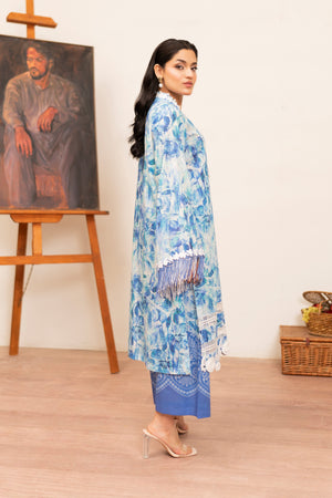 2 Piece Sky Blue Unstitched Self Jacquard Lawn - (Vol-38/04)2P-S-25-D2 - SAFANOOR