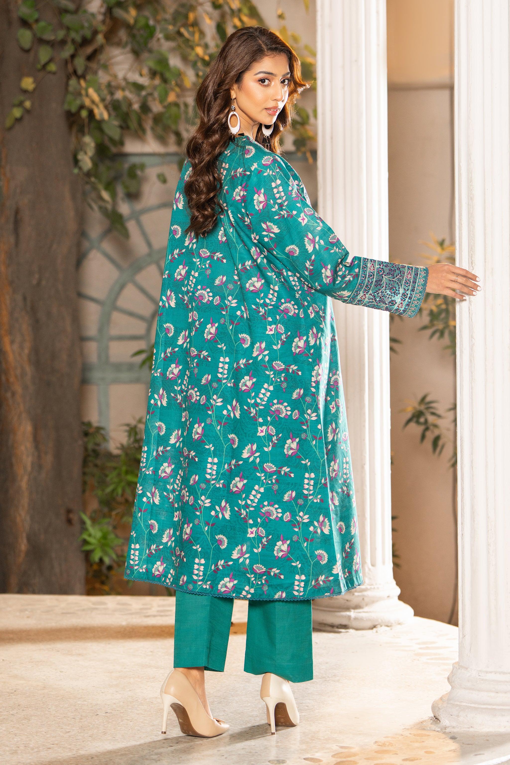 2 Piece Teal Green Unstitched Naps Khaddar - (Vol-31/07/08)2P-W-24-D1 - SAFANOOR