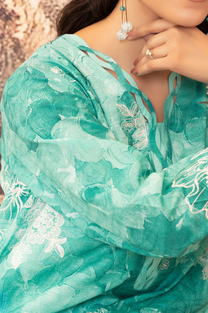 2 Piece Teal Unstitched Embroidered Lawn - (Vol-37/06)2P-S-25-D9 - SAFANOOR