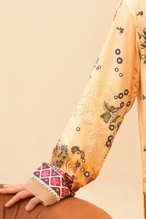 2 Piece Unstitched Beige Printed Cotton - (Vol-42/05)D-7 - SAFANOOR