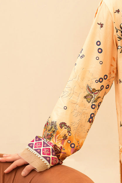 2 Piece Unstitched Beige Printed Cotton - (Vol-42/05)D-7 - SAFANOOR