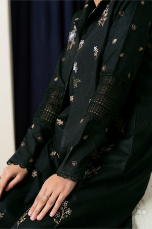 2 Piece Unstitched Black Embroidered Lawn - (Vol-36/03)2P-S-25-D9 - SAFANOOR