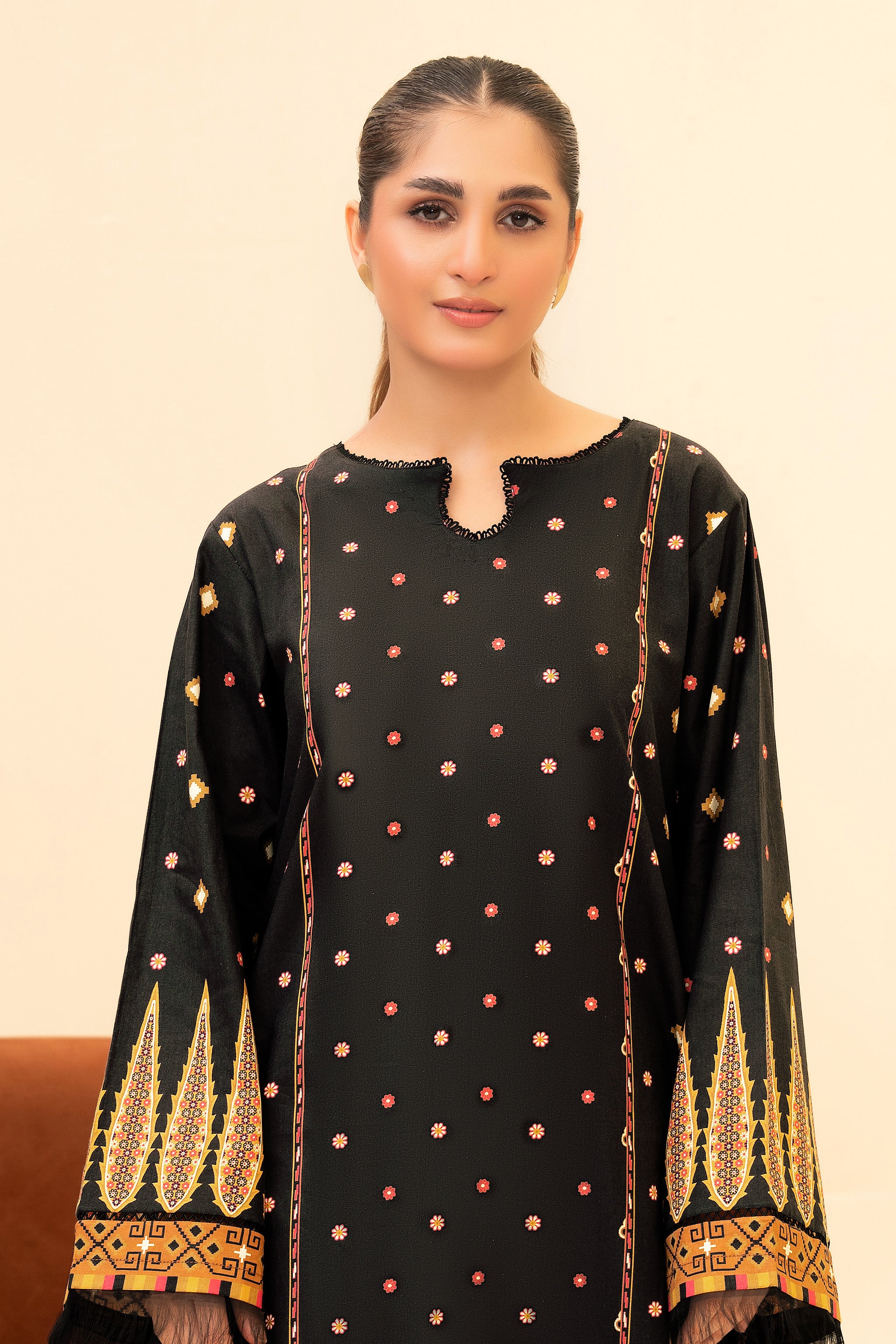 2 Piece Unstitched Black Printed Cotton - (Vol-42/05)D-5 - SAFANOOR