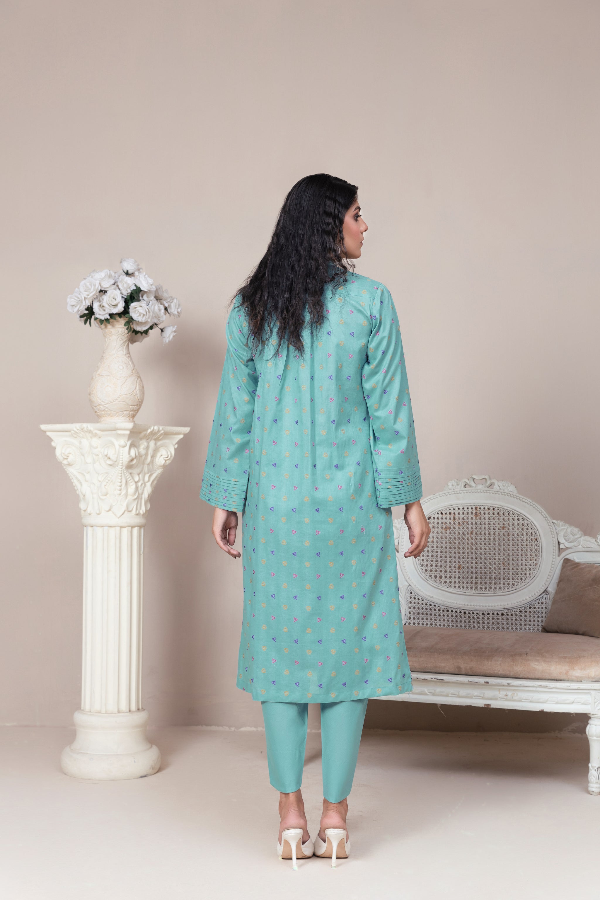 2 Piece Unstitched Blue Jacquard Lawn - (Vol-23/06)2P-S-24-D-8 - SAFANOOR