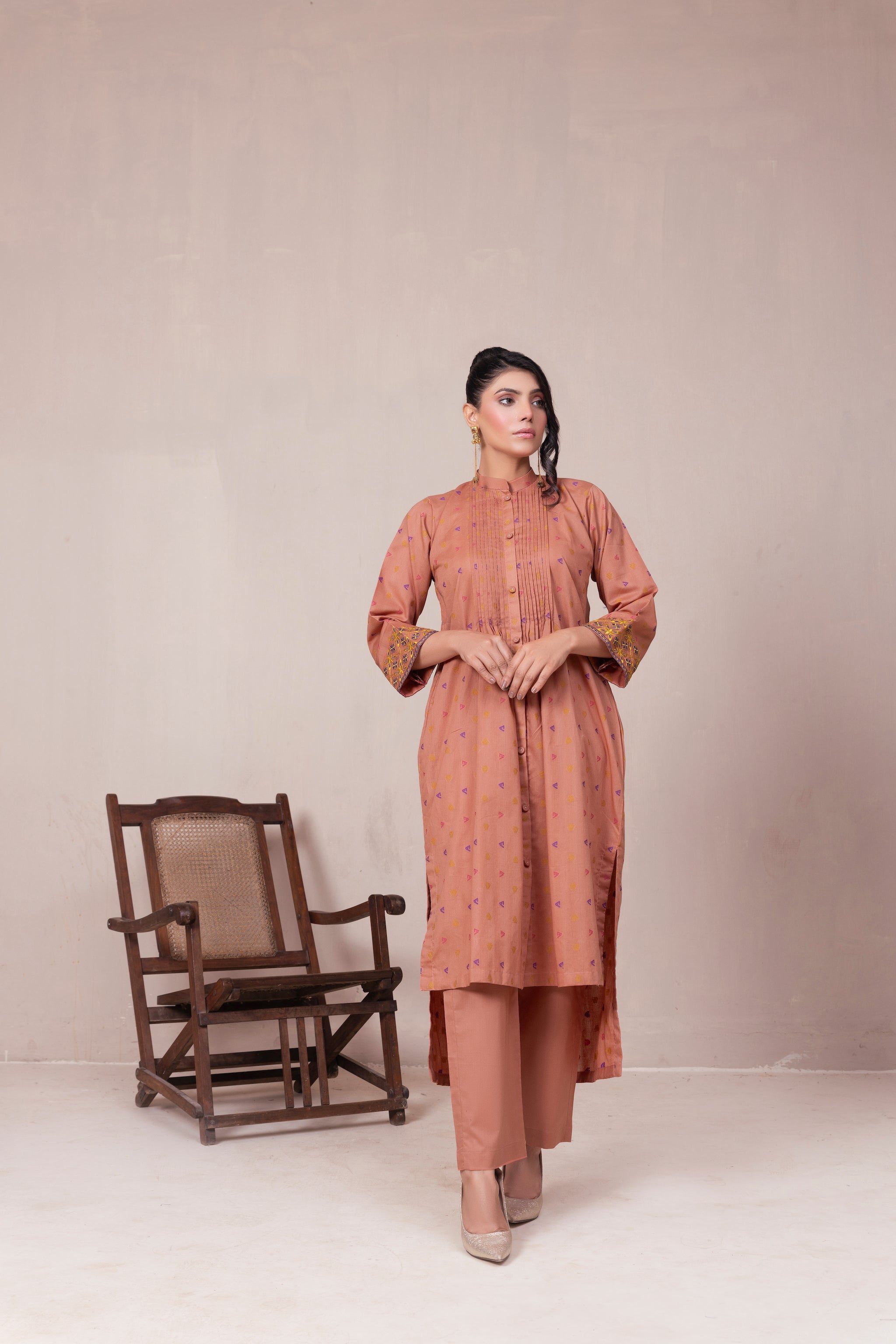 2 Piece Unstitched Brown Jacquard Lawn - (Vol-23/06)2P-S-24-D-11 - SAFANOOR