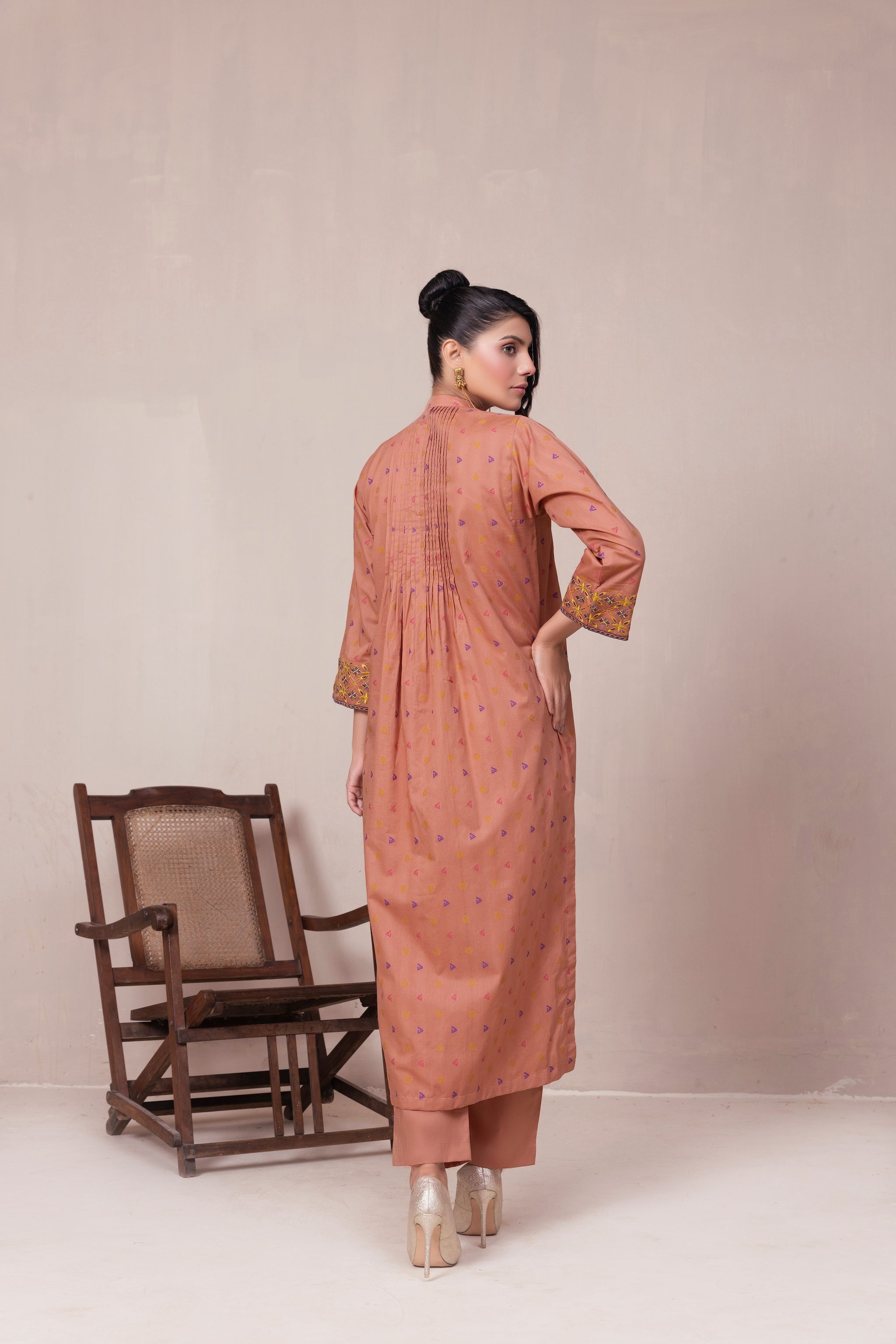 2 Piece Unstitched Brown Jacquard Lawn - (Vol-23/06)2P-S-24-D-11 - SAFANOOR