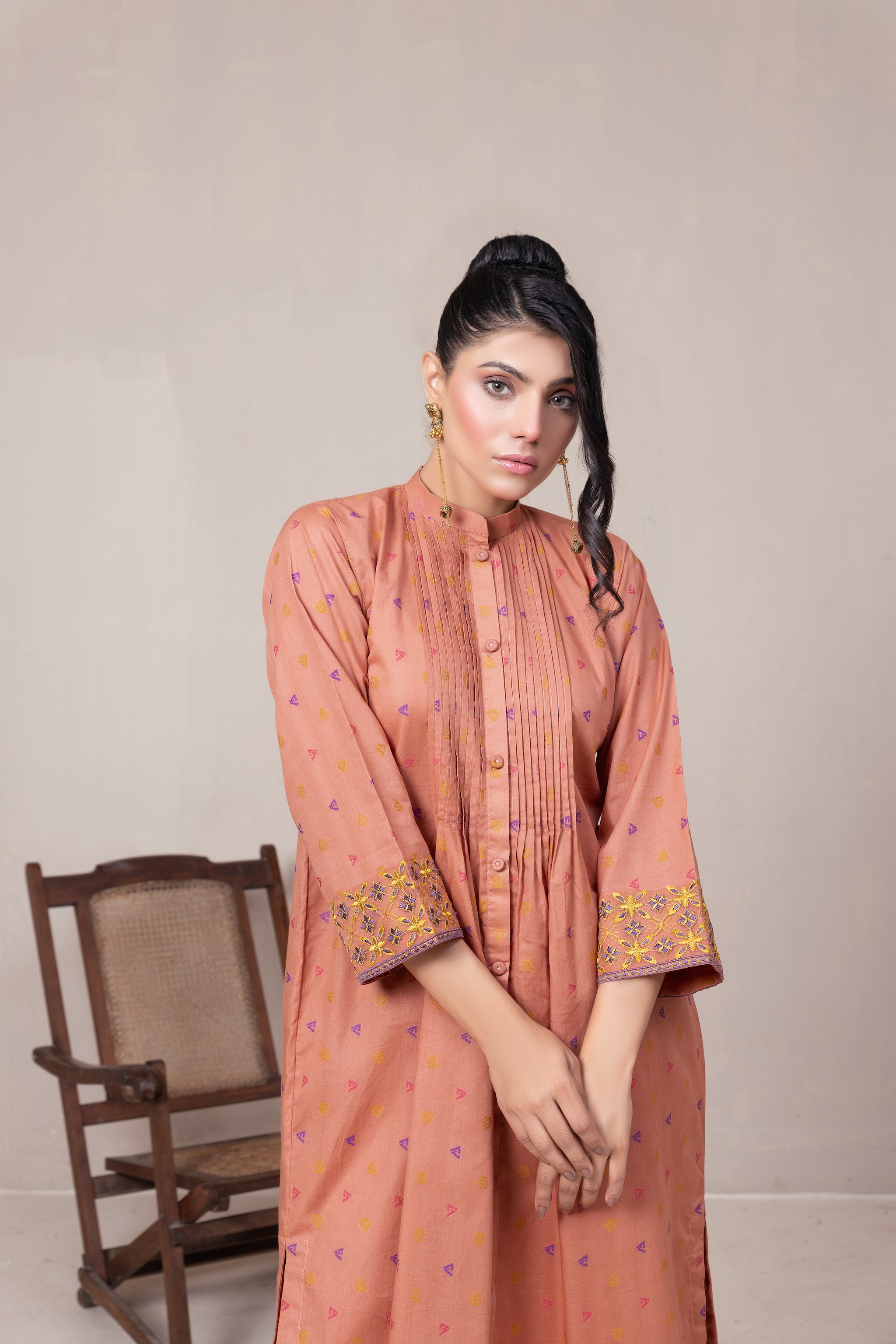 2 Piece Unstitched Brown Jacquard Lawn - (Vol-23/06)2P-S-24-D-11 - SAFANOOR