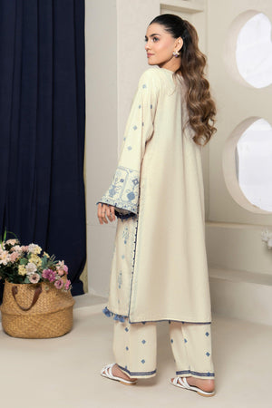 2 Piece Unstitched Cream Embroidered Lawn - (Vol-36/03)2P-S-25-D12 - SAFANOOR