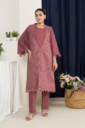 2 Piece Unstitched Dusky Pink Embroidered Lawn - (Vol-36/03)2P-S-25-D3 - SAFANOOR