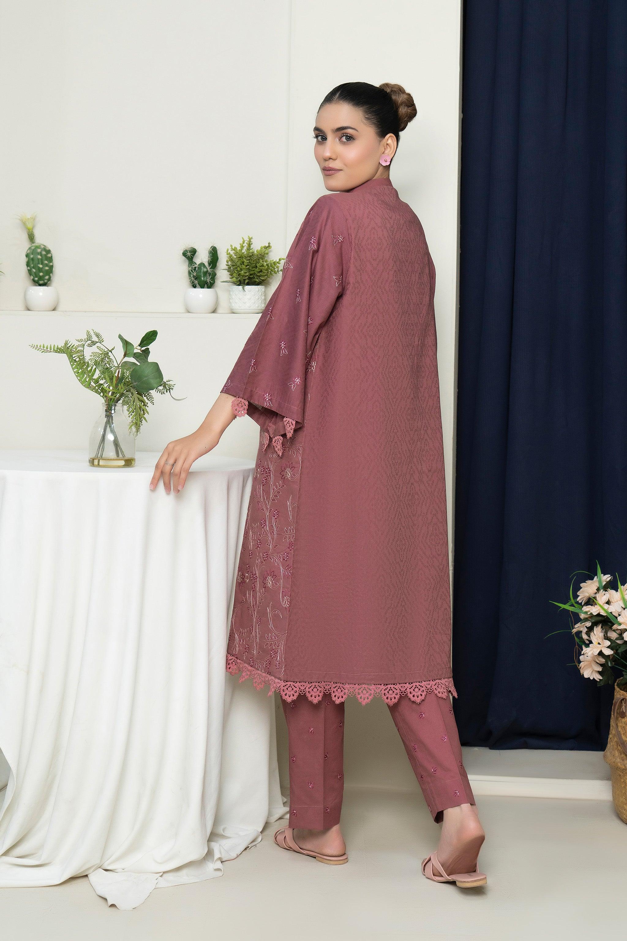 2 Piece Unstitched Dusky Pink Embroidered Lawn - (Vol-36/03)2P-S-25-D3 - SAFANOOR