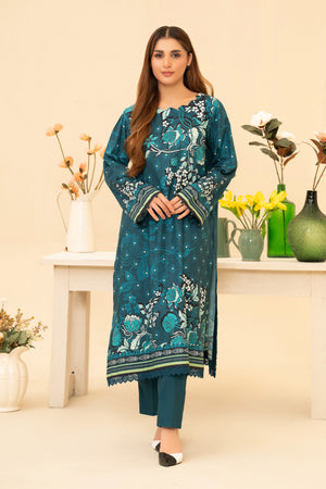 2 Piece Unstitched Green Printed Cotton - (Vol-42/05)D-10 - SAFANOOR