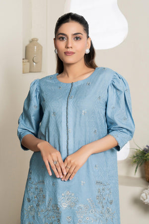 2 Piece Unstitched Ice Blue Embroidered Lawn - (Vol-36/03)2P-S-25-D1 - SAFANOOR